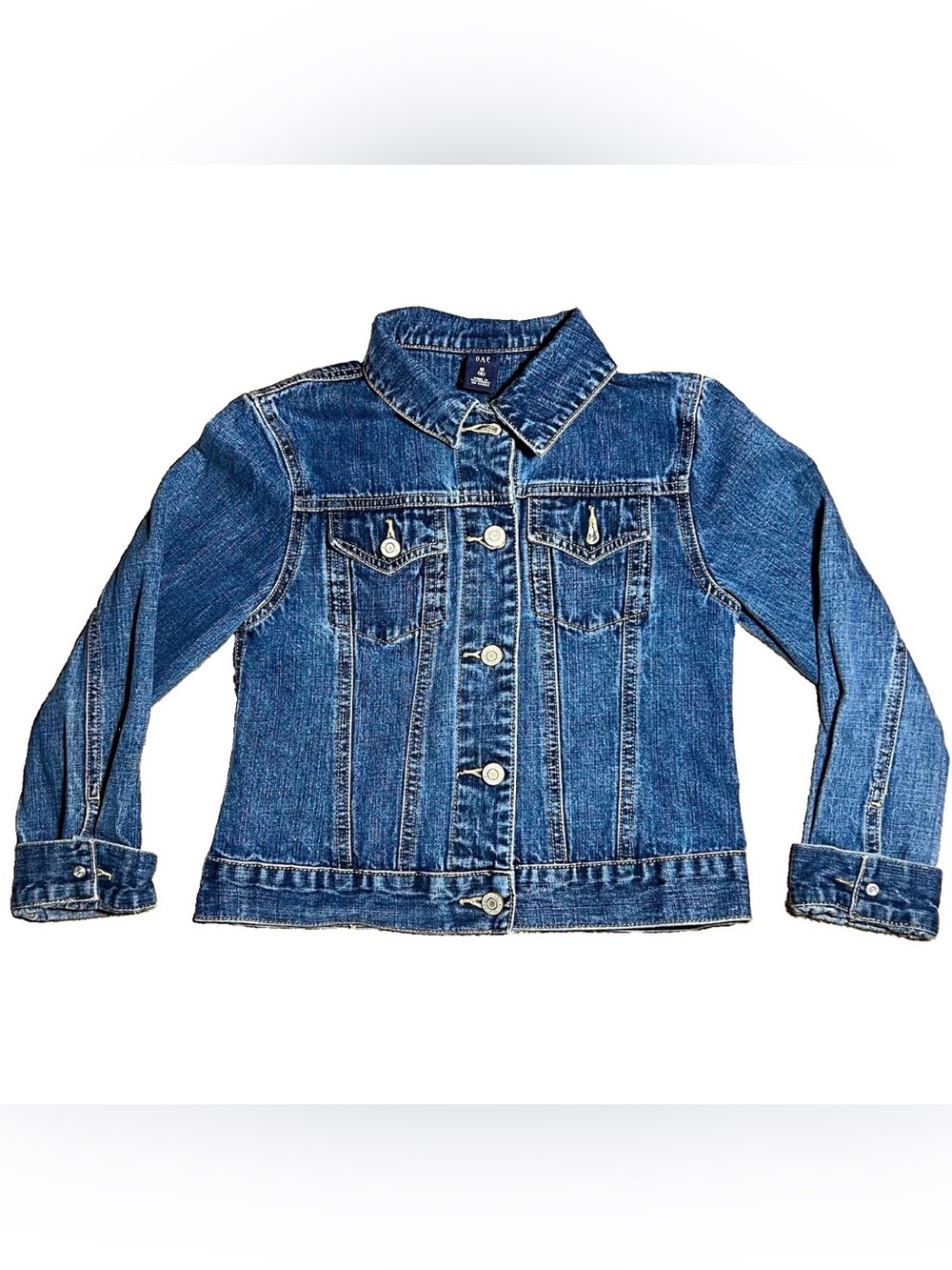 Gap Kids Denim Jacket Blue Jean Trucker Button Classic Pockets Youth M Regular